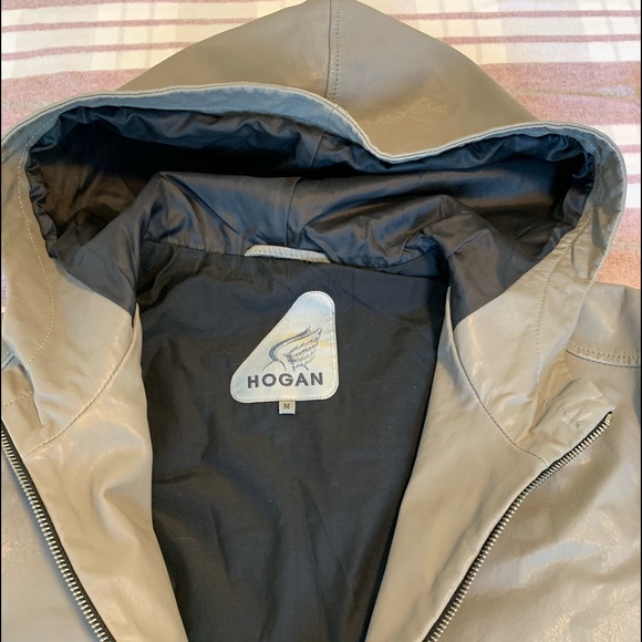 HOGAN RARE HOODED LEATHER BOMBER JACKET - Picture 3 of 11
